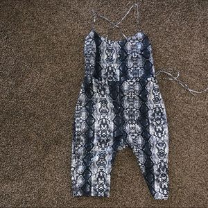 Snake print romper
